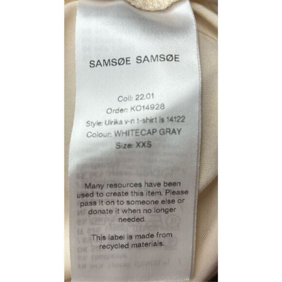Samsoe Samsoe Ruched Long Sleeved T in Cream NWOT Size XXS - Picture 7 of 8